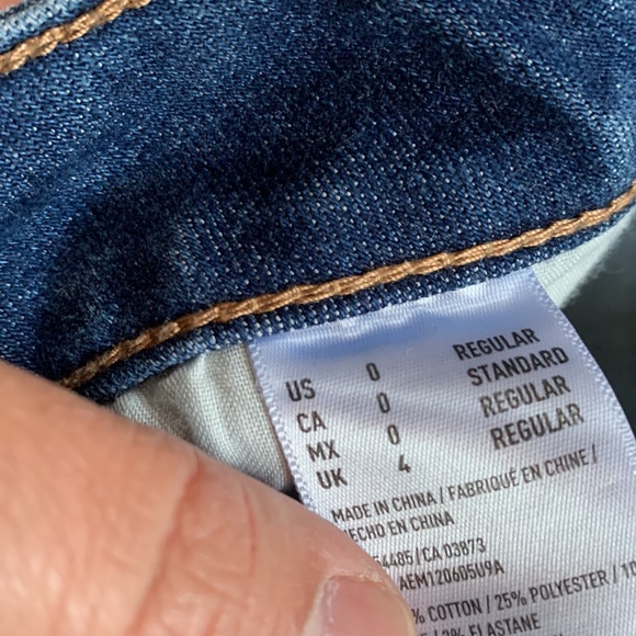 American Eagle sz 0 super super stretch jegging jeans euc distressed like new! - Picture 6 of 11